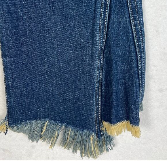 Current Elliott The Fan Kick Jeans Medium Wash (Brush) Fray Hem Size 25 NWT - Picture 4 of 12